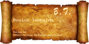 Bovics Teobalda névjegykártya